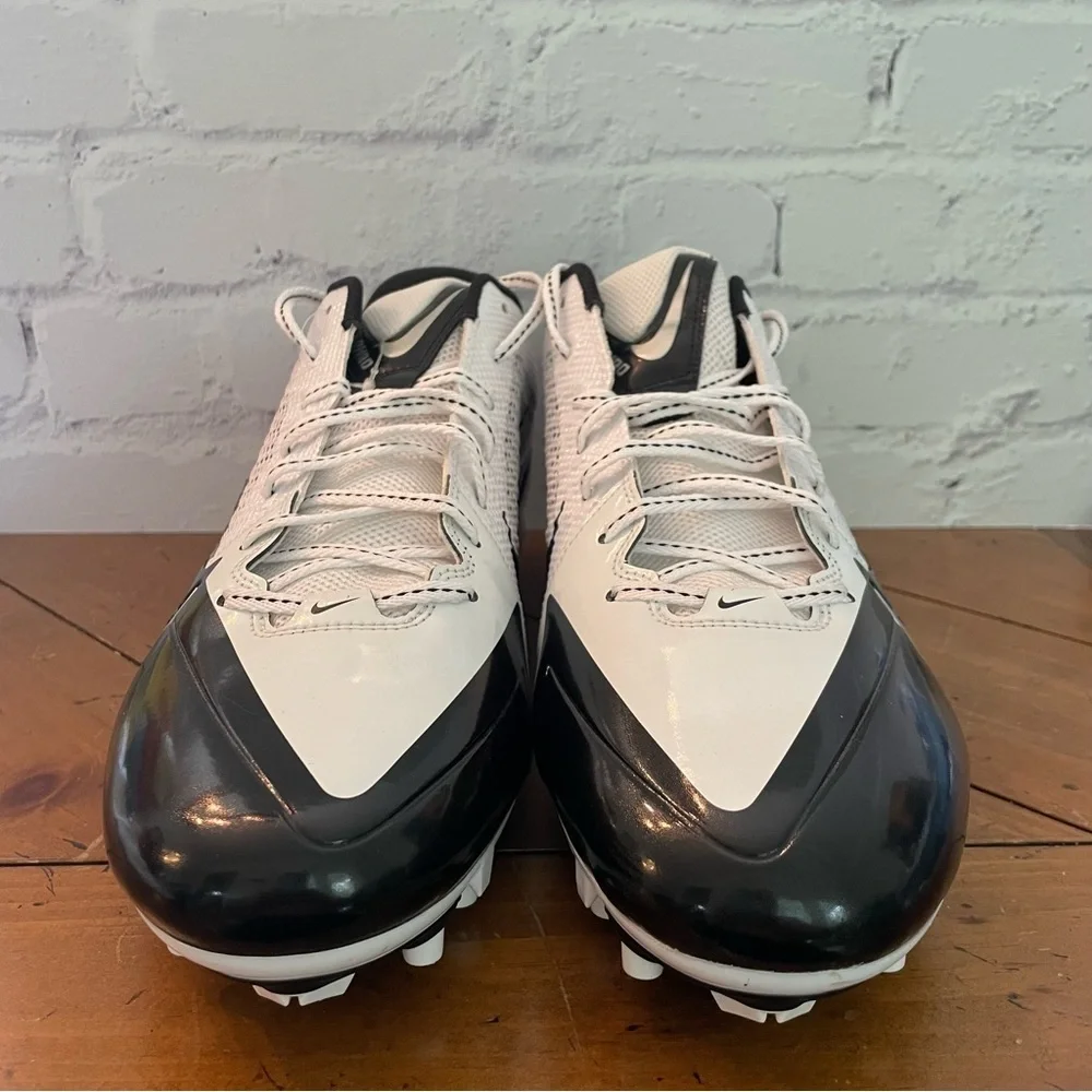 Nike Men's Alpha Pro Fly Wire Cleats Black White Size 15